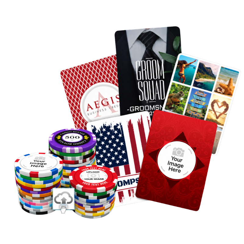 Custom poker chips and playing cards by The Poker Depot