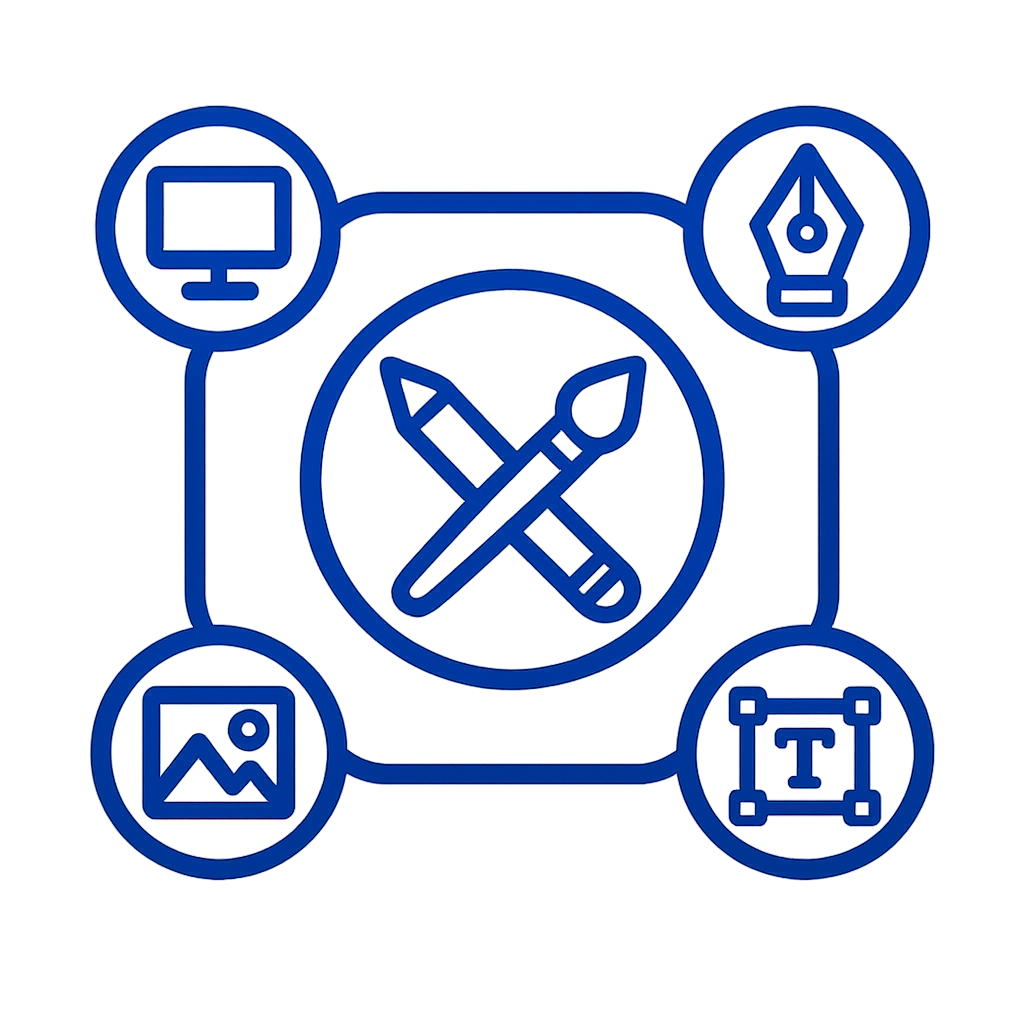 Blue Icon featuring Design Support for Custom Playing Cards