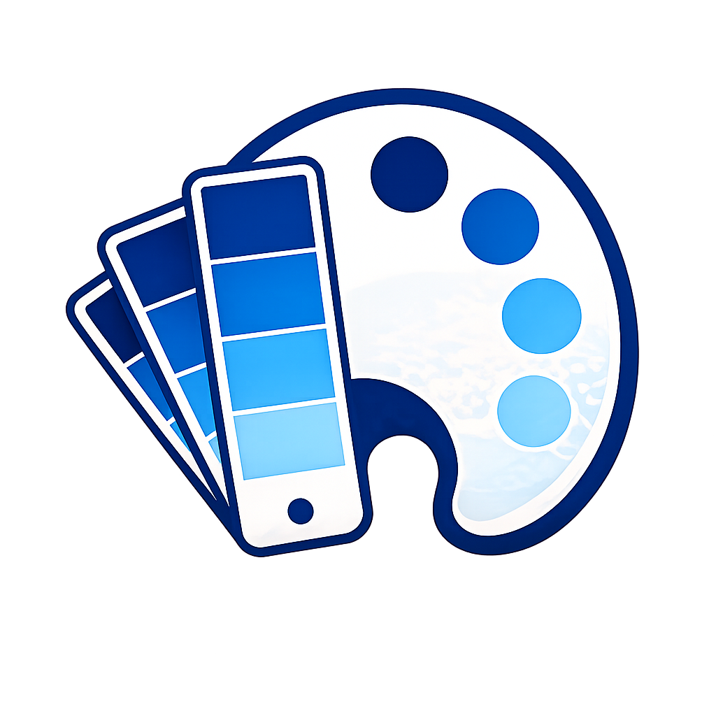 Blue and White Icon for Full Printing for Decks of Playing Cards 