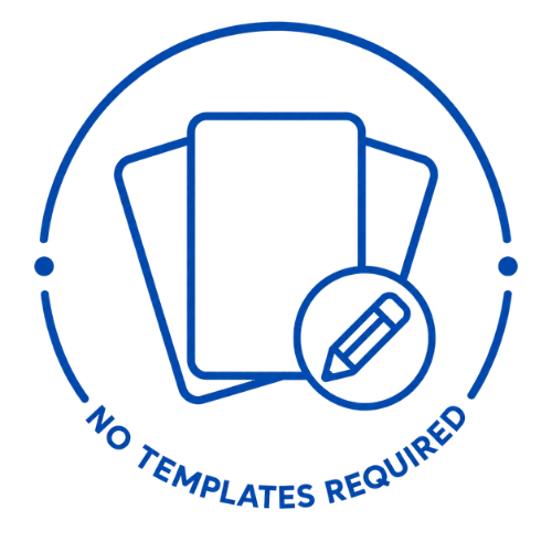 Blue Icon Featuring Blank Custom Playing Cards that have No Templates Required