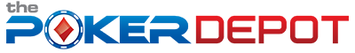 Logo of The Poker Depot with red, blue, and white colors.