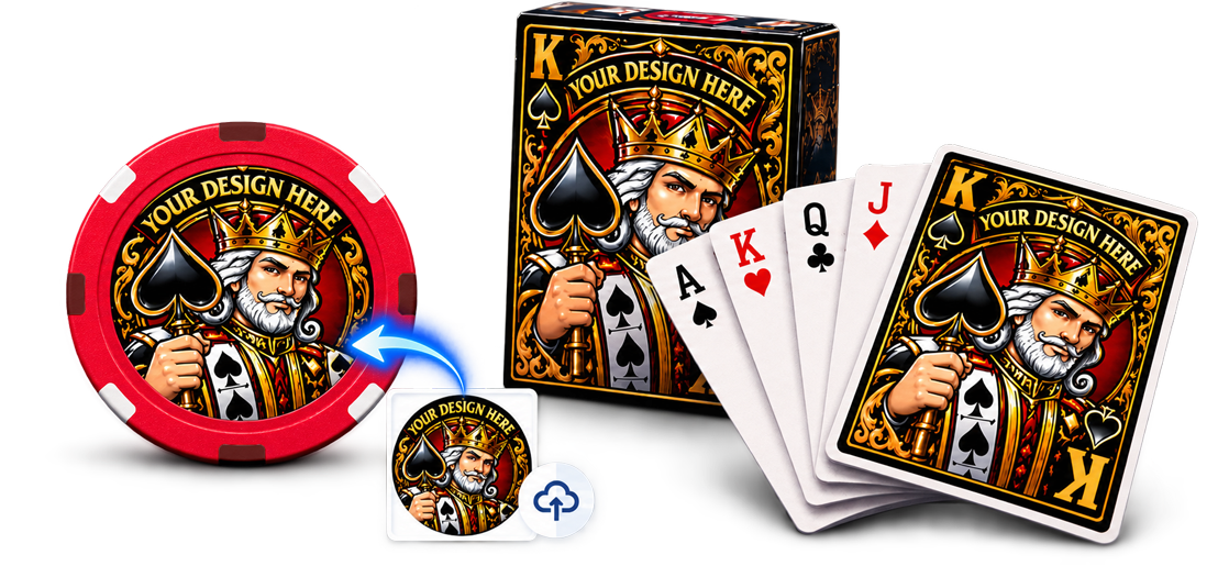 Custom poker chips and playing cards by The Poker Depot