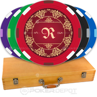 Elegant Monogram Custom Poker Chips Set